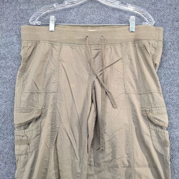 Vanilla Star Women's Straight Leg Cargo Pants Green Large Drawstring Waist - Picture 3 of 12